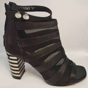 ROMANELLI 1382 strappy SANDALS BOOTIE Size 37 or ~6.5us OPEN TOE summer STUNNING